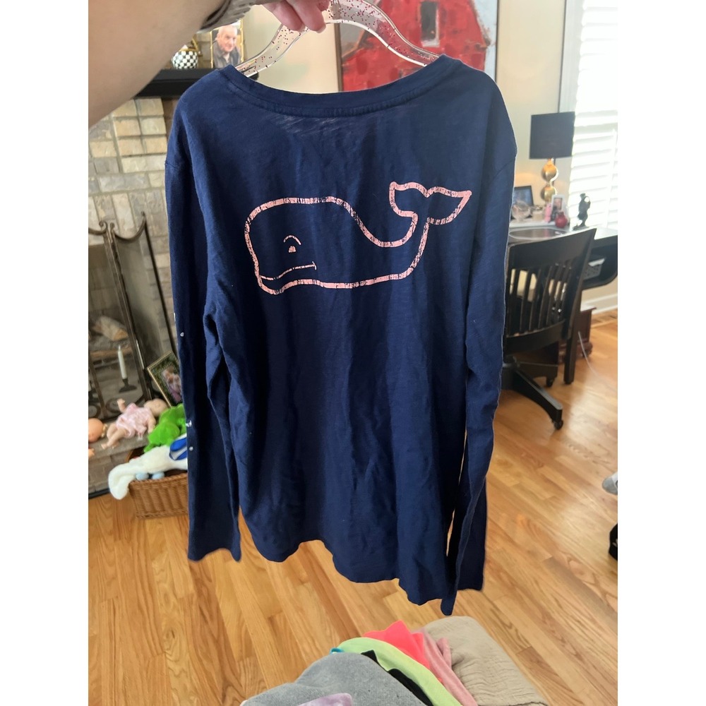 Vineyard Vines long sleeve girls big logo whale shirt large size 14